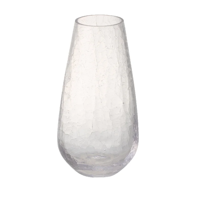 Crackle Flower Vase Small Clear