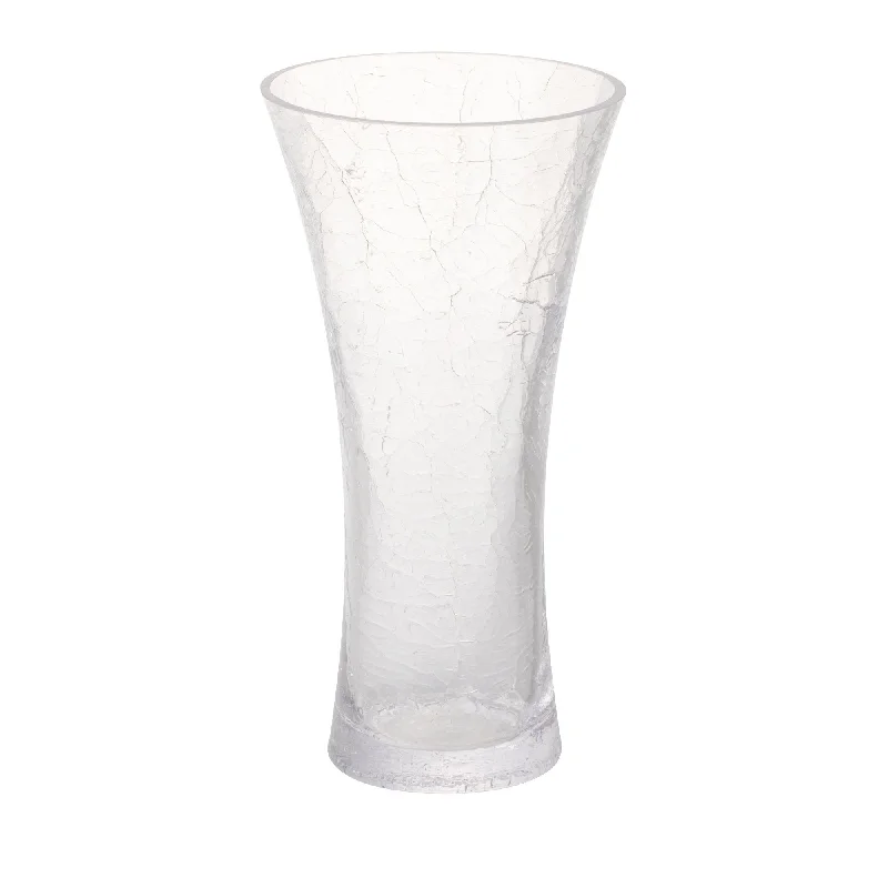 Crackle Flower Vase Medium Clear