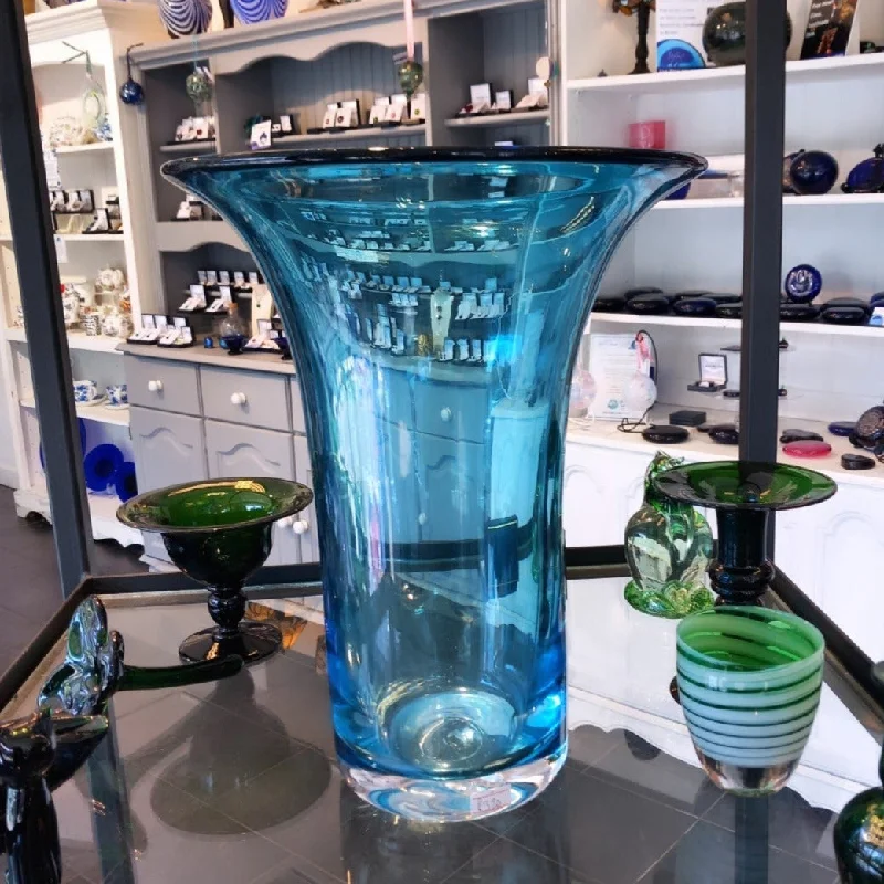 Aqua Heavy Set Blue Glass Vase - Exclusive!