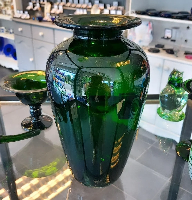 Bristol Green Glass Large Tall Vase