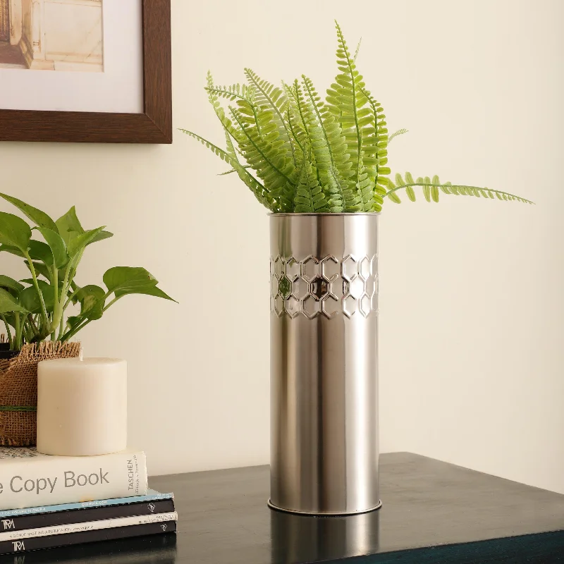 Crystal Cut Stainless Steel Flower Vase