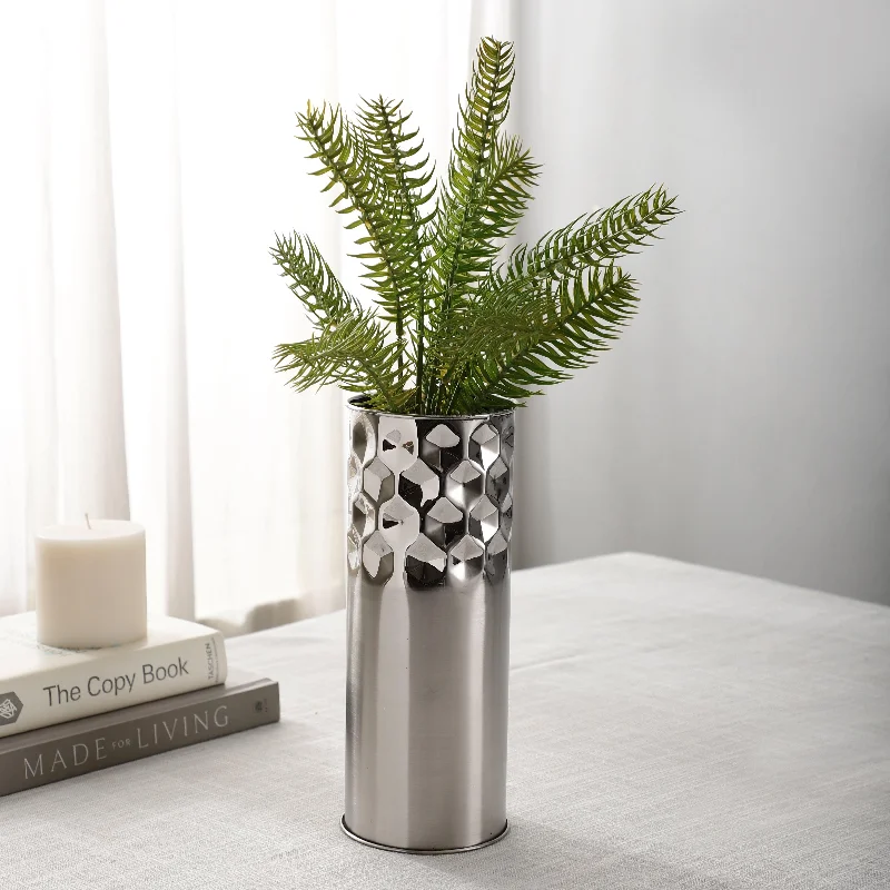 Diamond Cut Stainless Steel Flower Vase