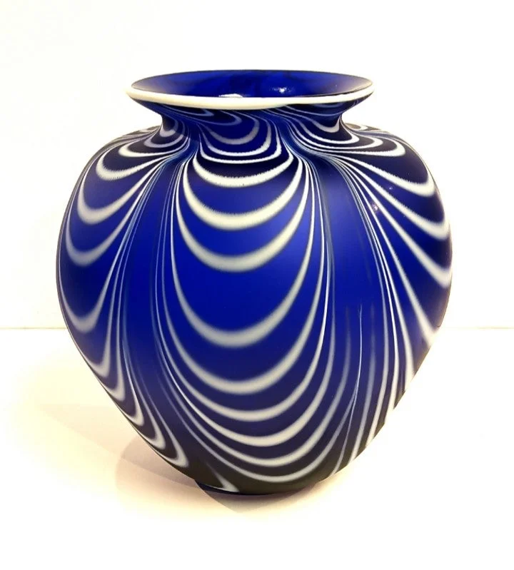 Festooned Blue Glass Vase 2022