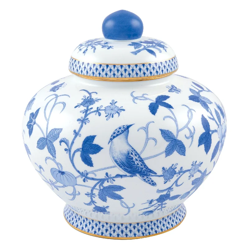 Blue Peony Ginger Jar