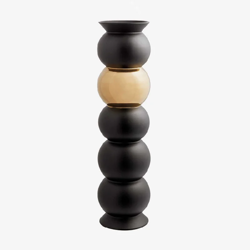 Rometti | Non Stop Vase - Matte Black, Gold