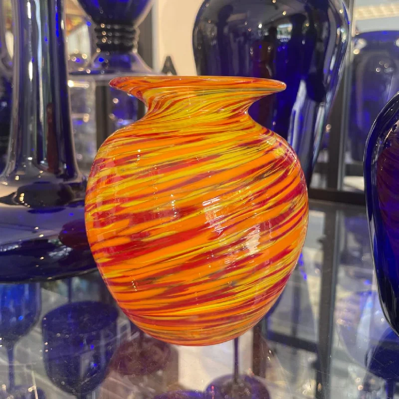 The 'Abundance' Multi-Coloured Spiral Glass Vase