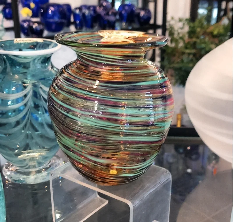 The 'Friendship' Multi-Coloured Spiral Glass Vase