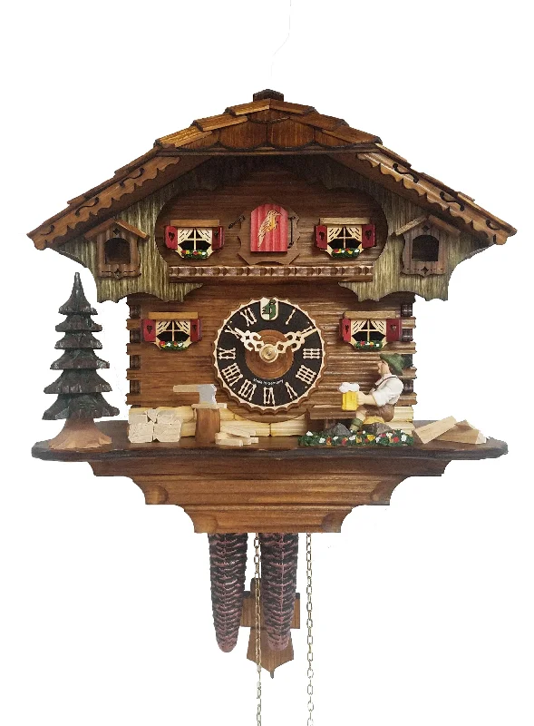 KU164 - 1 Day Chalet Cuckoo Clock with Beer Drinker