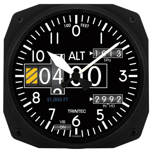 10" Modern Altimeter Instrument Style Clock