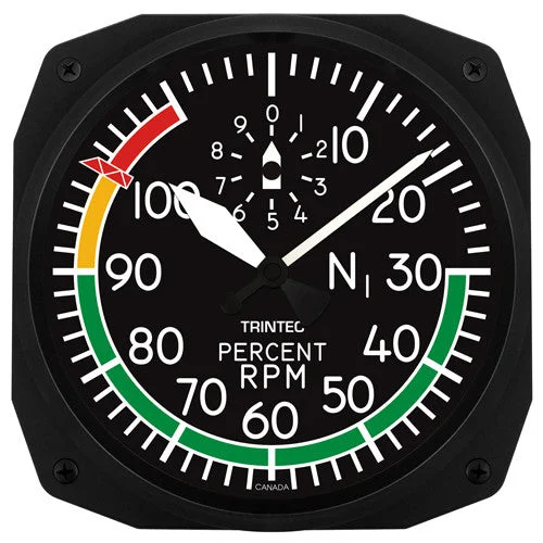 10" Percent RPM Instrument Style Clock