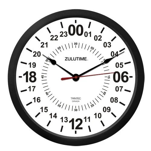 10" ZULUTIME™ 24-Hour Clock