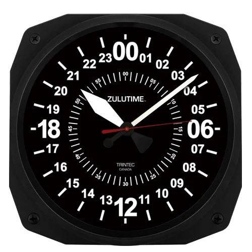 10" ZULUTIME™ 24-Hour Instrument Style Clock