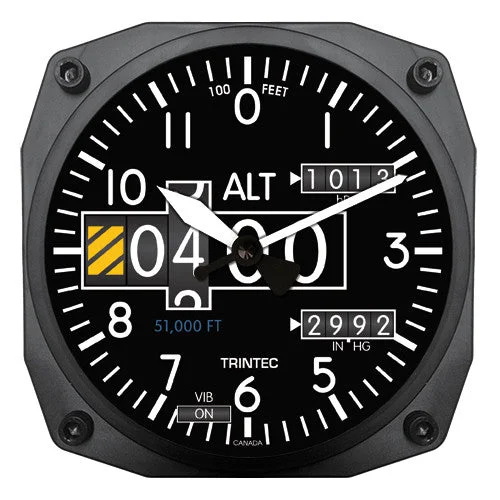 6" Modern Altimeter Instrument Style Clock