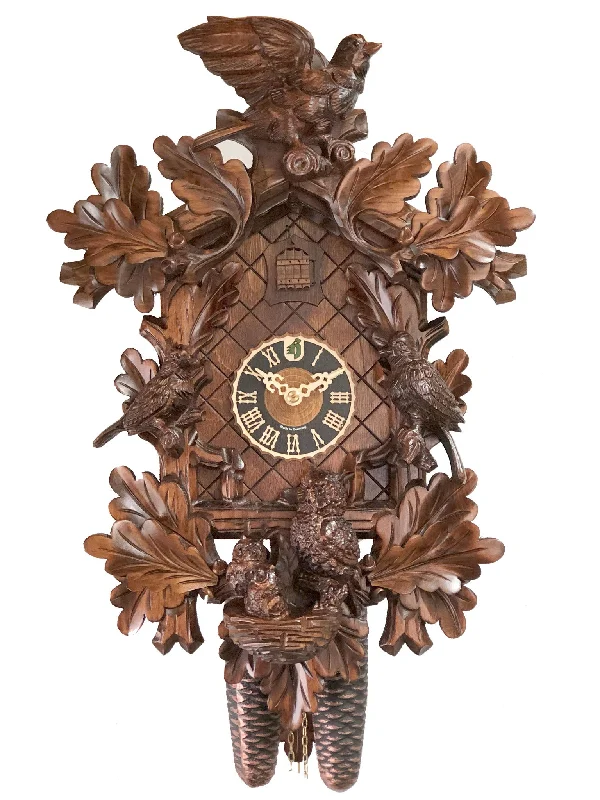 KU8584 - 8 Day Cuckoo Clock with Owls & Birds