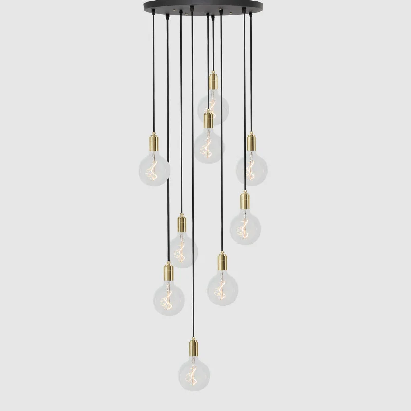 9 Drop Chandelier Light + Designer 125mm Clear