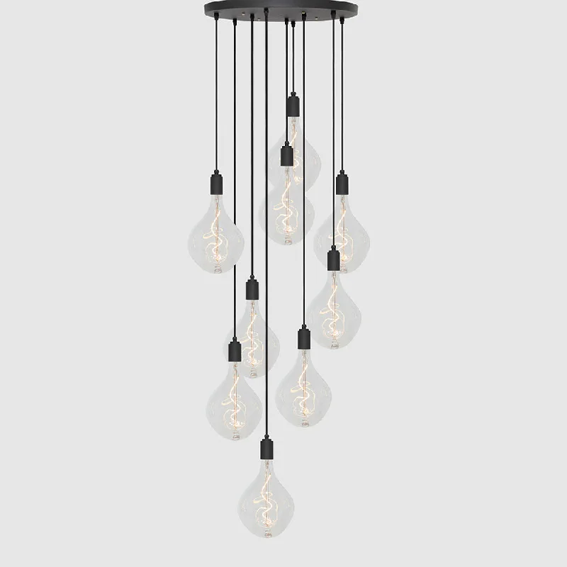 9 Drop Chandelier Light + Designer 180mm Clear