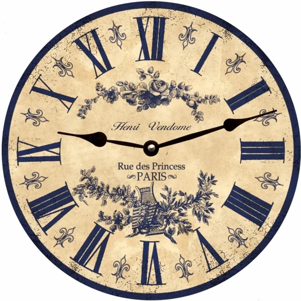 Blue French Toile Clock