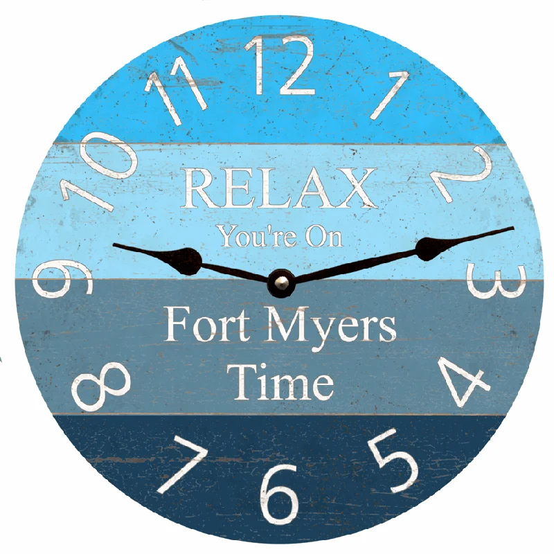 Blue Gradient Clock- Beach Blue Clock- Relax Beach Time Clock