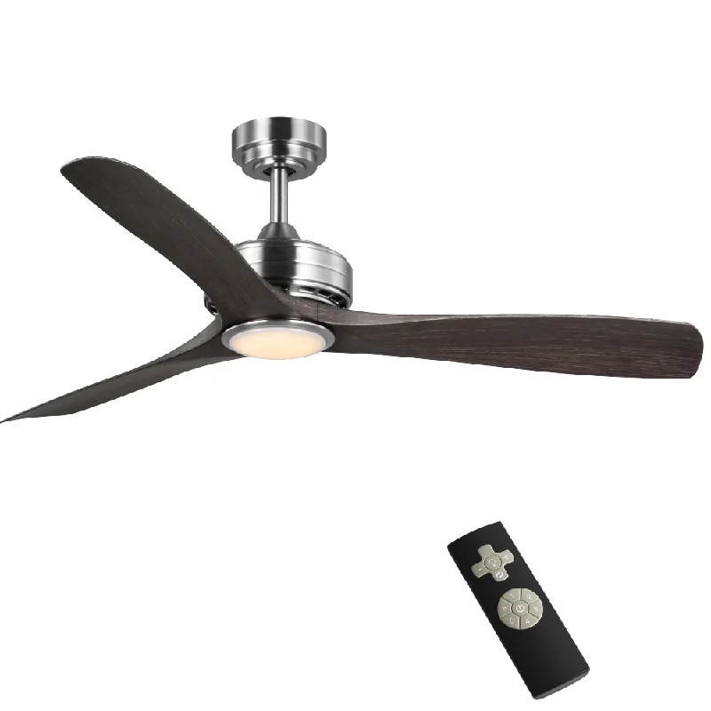 Altitude Bayshire 102L52BNDDW Ceiling Fan 52 - Brushed Nickel fan motor with Dark Driftwood fan blades, Dark Driftwood/