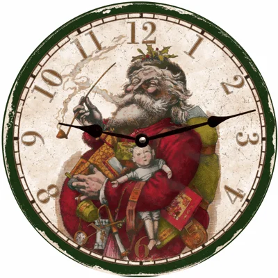 Christmas Clock- Old Fashion Santa Christmas Wall Clock