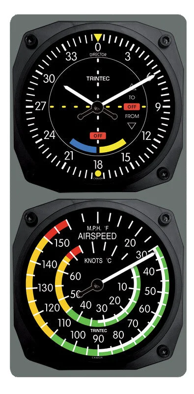 Classic VOR/Airspeed Clock & Thermometer Set