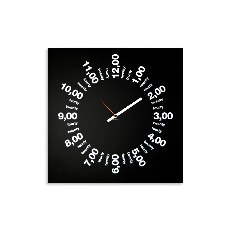 Design Object - Only Hours Black Wall Clock - Made in Italy