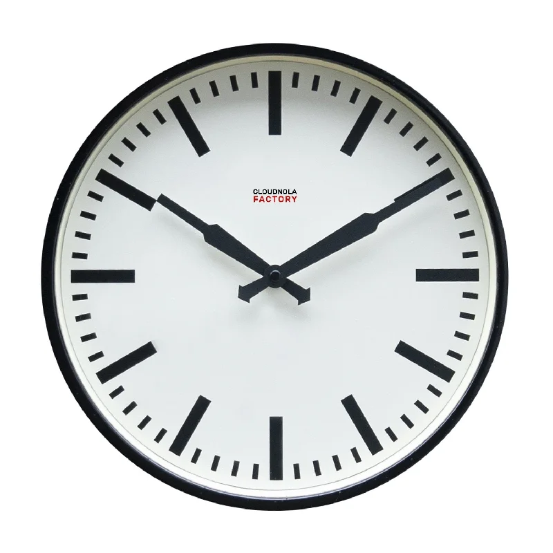 Factory Black Station Clock