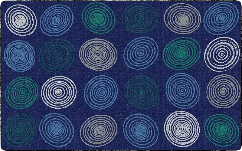 Flagship Carpets Circles Abstract Educational Area Rug, Seats 24, 7'6" x 12' - $220