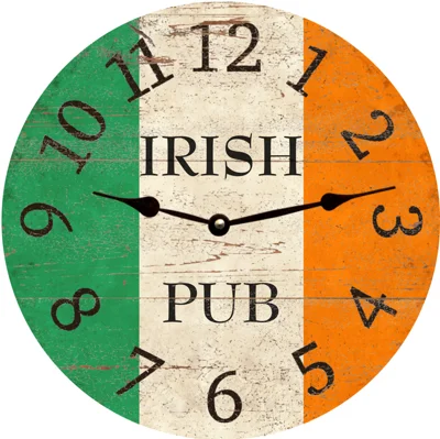 Irish Clock- Irish Pub Clock- Ireland Flag Clock