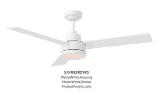 Jovie 52 in. Indoor/Outdoor Matte White or Midnight Black Ceiling Fan with Wall Control and Manual Reversible Motor