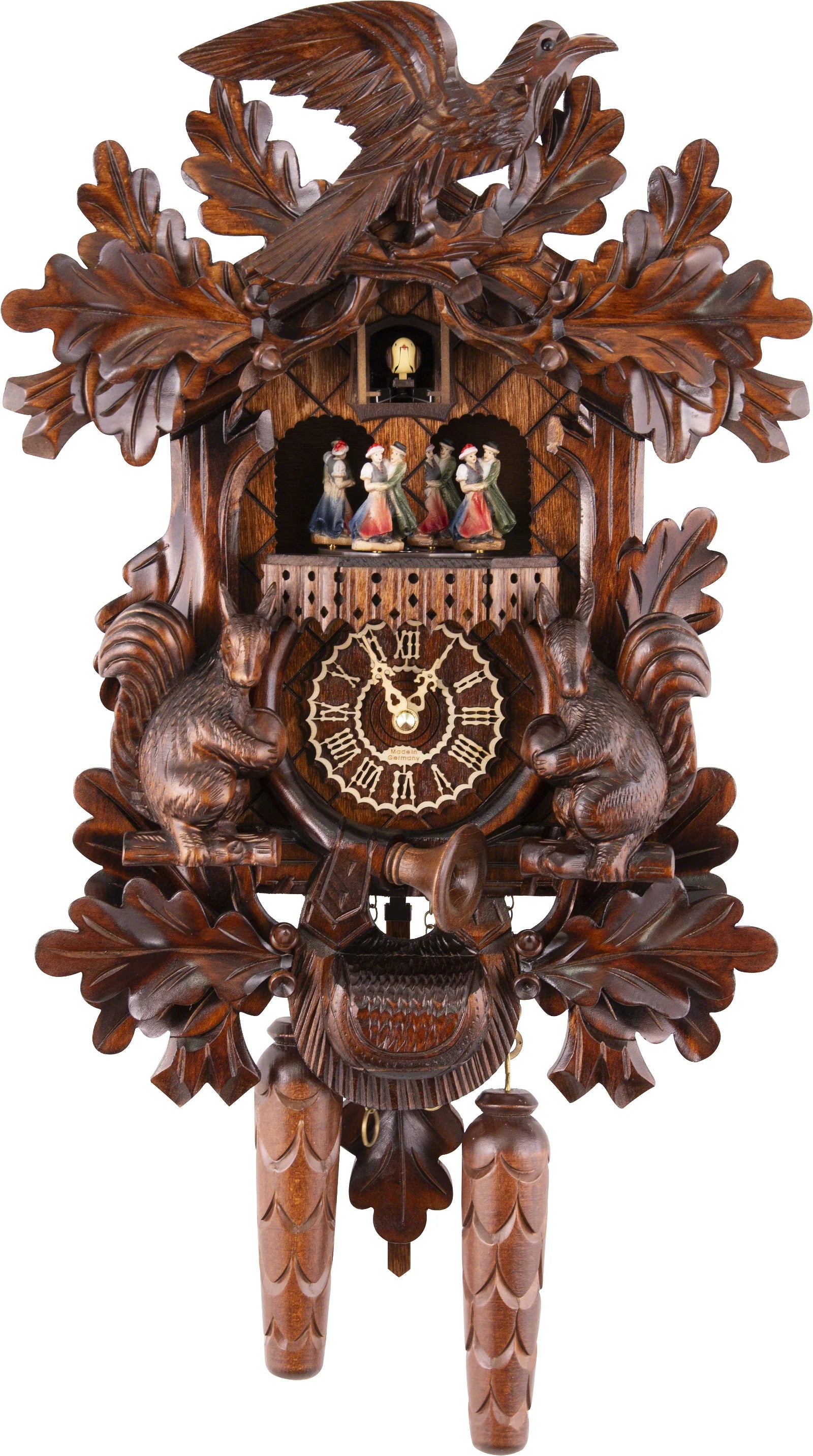 KU381QMT - Quartz Musical Cuckoo Clock with Squirrels