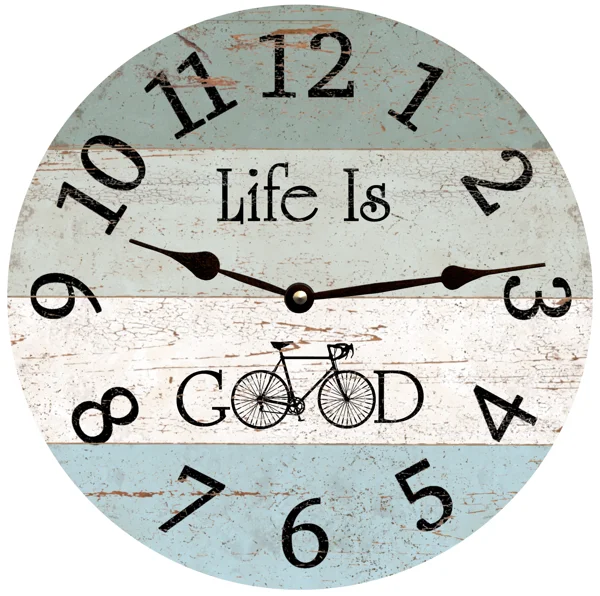 Life Is Good Wall Clock- Bicycle Wall Clock