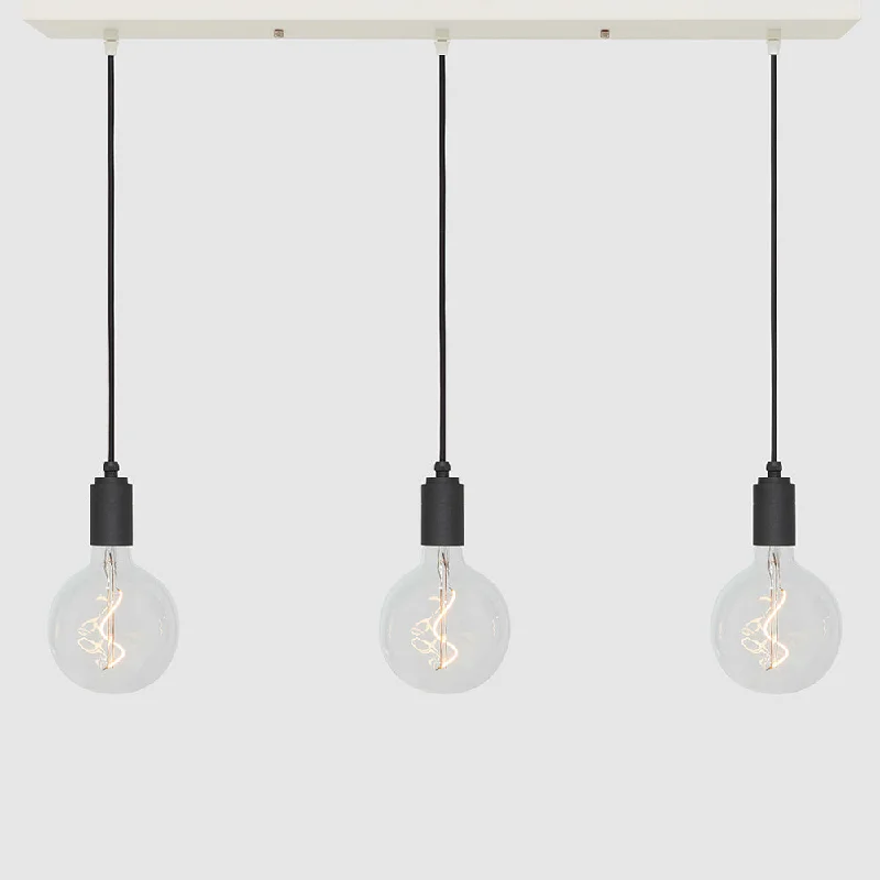 Linear Three Light Pendant + Designer 125mm Clear