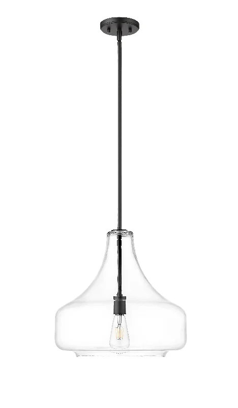 Madelynn Pendant - Matte Black - Clear Glass - 16in. Diameter - E26 Medium Base