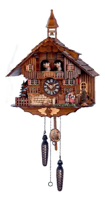 KU638QM - Quartz Musical Kissing Couple Chalet Cuckoo Clock