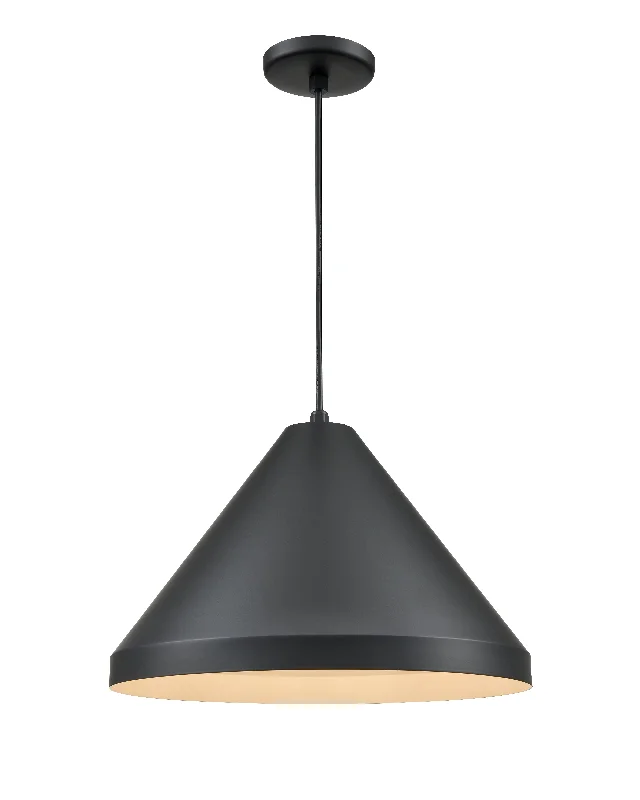 R Series Cone Pendant - Satin Black - 13in. Diameter - E26 Medium Base