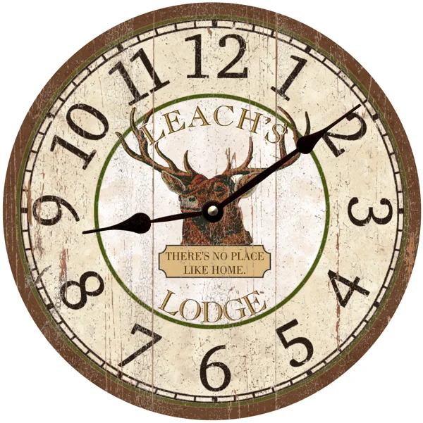 Rustic Buck Clock- Personalized Hunting Lodge Decor