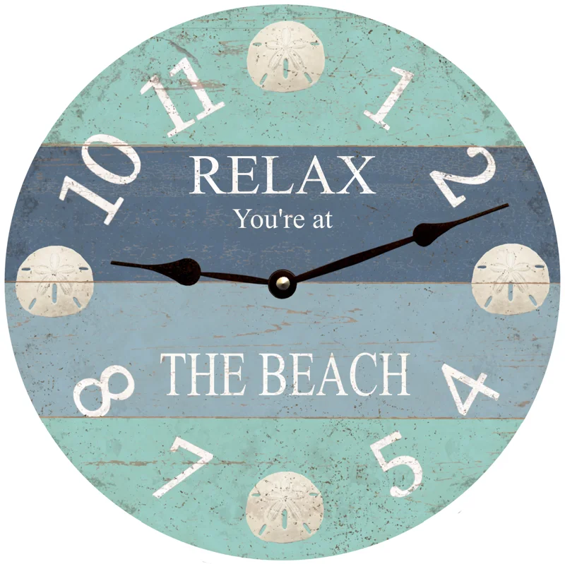 Sand Dollar Clock- Beach Clock- Relax Beach Clock