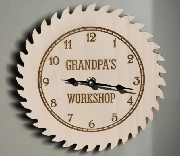 Saw Clock- Custom Workshop Clock- Saw Blade Clock- Wooden Clock