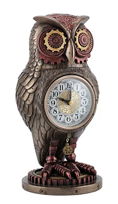 WU76683V4 - Steampunk Owl Clock 