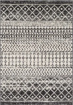 Surya Elaziz ELZ-2307 108 x 150" (9'x12.5') Rectangle Fabric Rug Gray/Black/White - $270