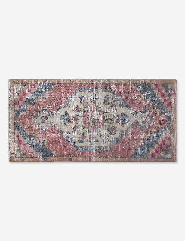 Vintage Turkish Hand-Knotted Wool Mini Rug No. 277, 1'4" x 3'