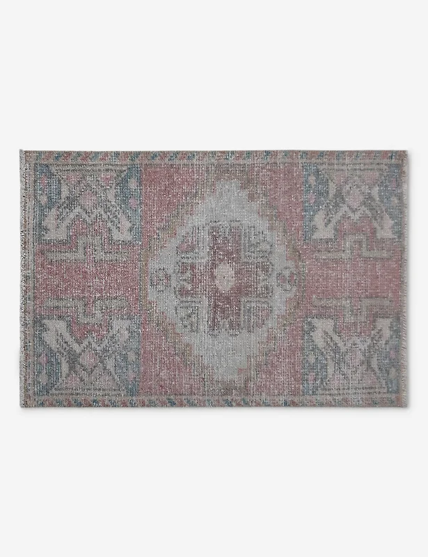 Vintage Turkish Hand-Knotted Wool Mini Rug No. 283, 1'6" x 3'