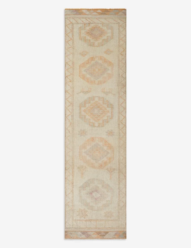 Vintage Turkish Hand-Knotted Wool Runner Rug No. 216, 3'1" x 12"