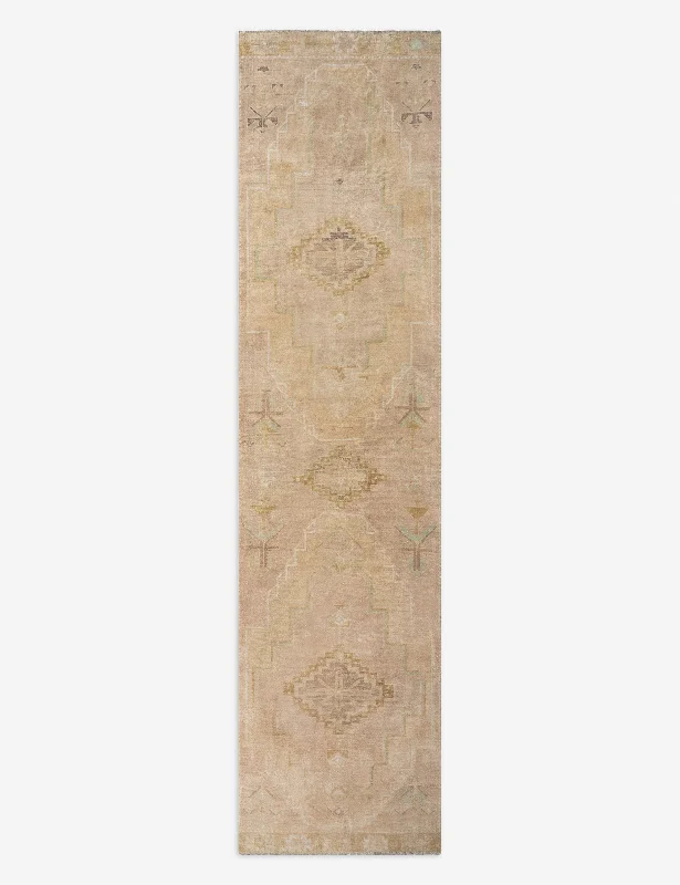 Vintage Turkish Hand-Knotted Wool Runner Rug No. 220, 3' x 12'3"