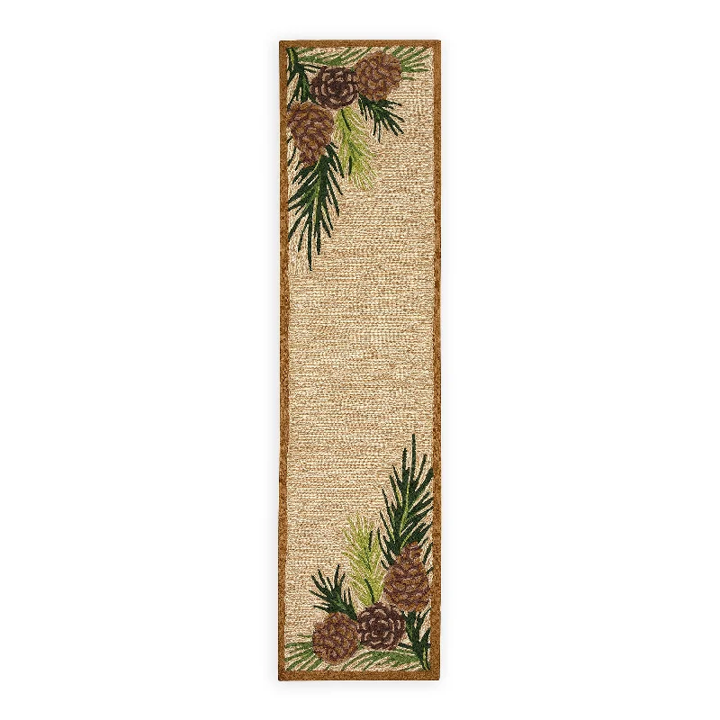 Indoor/Outdoor Forest Lake Border Rug, 2' x 8' Runner