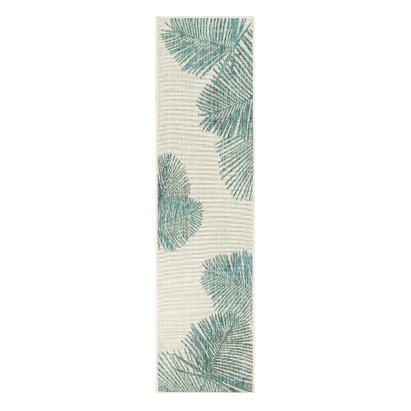 Indoor/Outdoor Textured Palms Polypropylene, 23" x 7'6" Runner