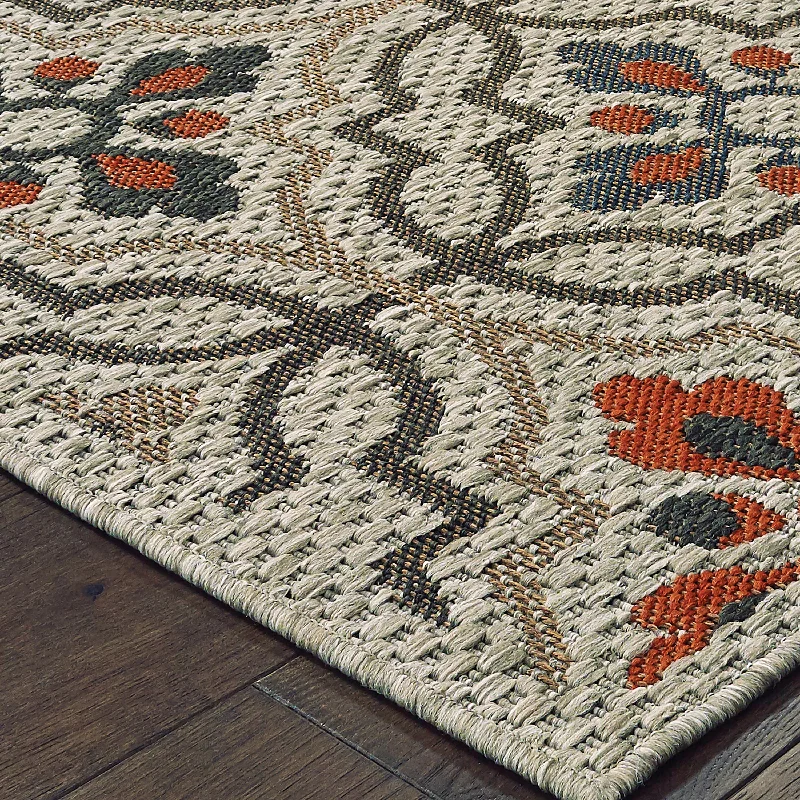 Cambridge Tilework Indoor/Outdoor Rug, 6'7" x 9'2"