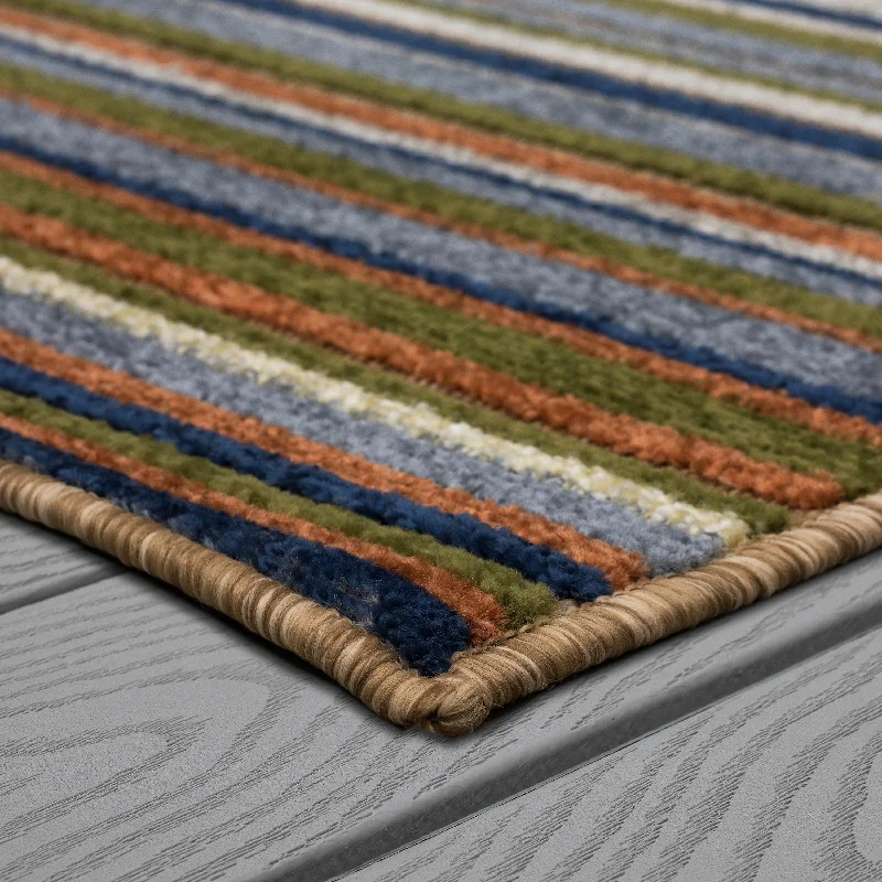 Indoor/Outdoor Aruba Striped Polypropylene Rug, 6' x 9'