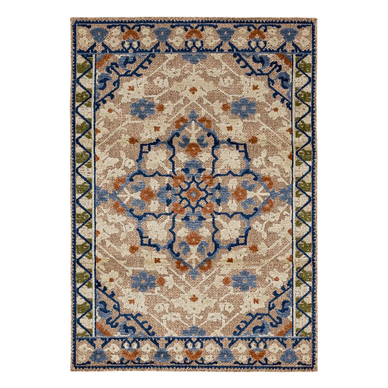 Indoor/Outdoor Aruba Medallion Polypropylene Rug, 6' x 9'